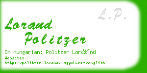 lorand politzer business card